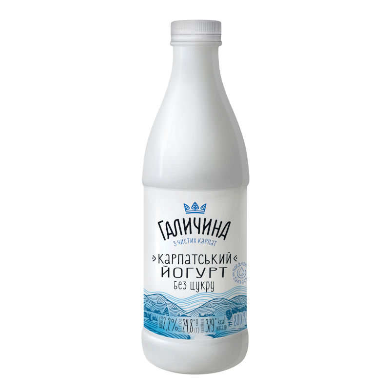 Йогурт питний ГАЛИЧИНА без наповнювача, 2,2%, 800 г